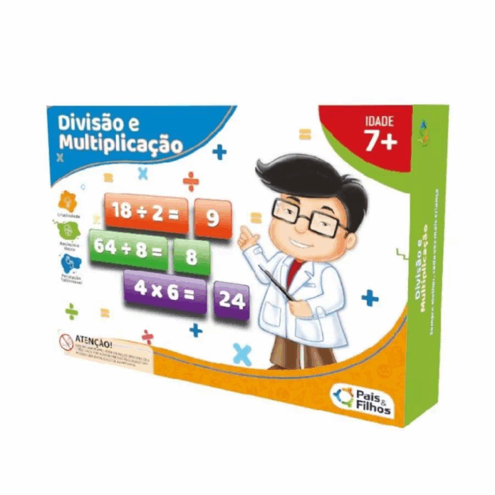 JOGO DIVISÃO E MULTIPLICAÇÃO BRINQUEDO PEDAGOGICO PAIS E FILHOS