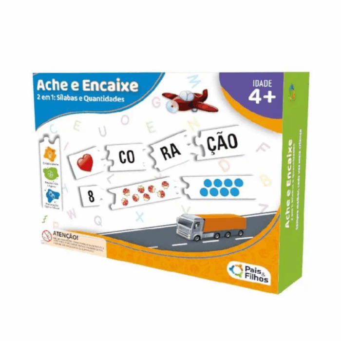 ACHE E ENCAIXE JOGO PEDAGOGICO SILABAS PAIS E FILHOS