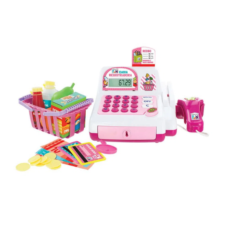 CAIXA REGISTRADORA CREATIVE FUN ROSA - MULTIKIDS