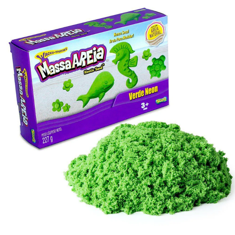 MASSA AREIA DE MODELAR VERDE NEON - SUNNY
