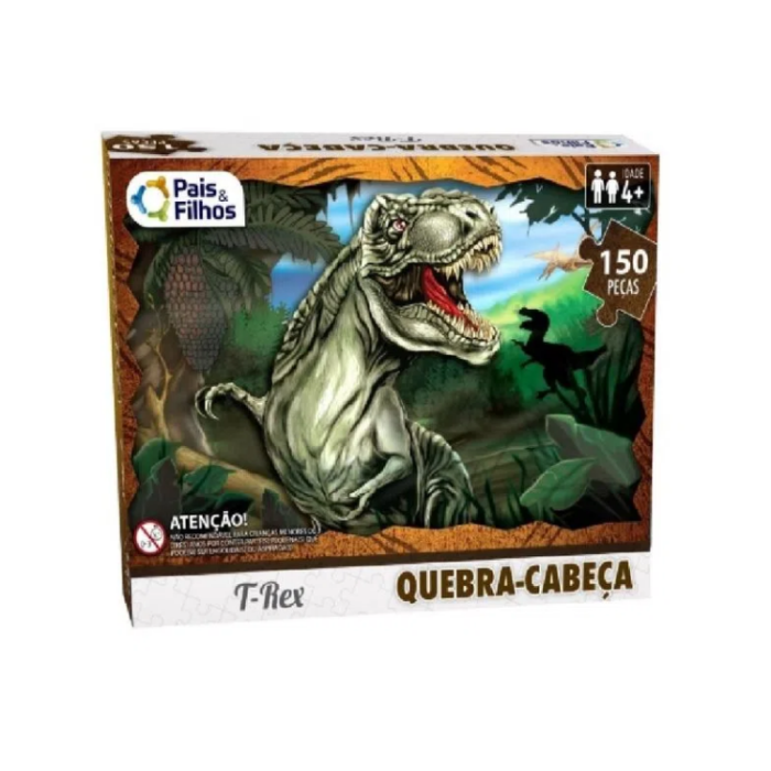 QUEBRA CABEÇA 150 PEÇAS DINOSSAURO  T-REX - PEDAGOGICO PAIS E FILHOS