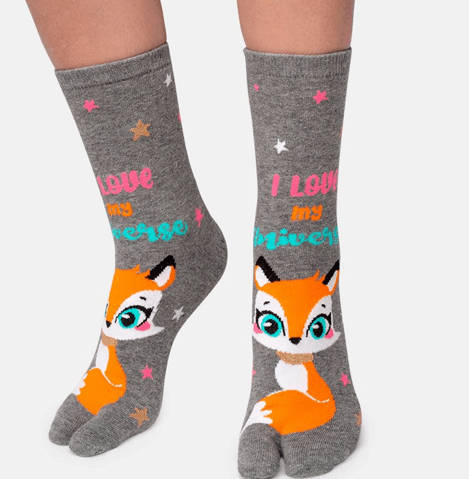 MEIA DEDINHOS CHINELINHO  RAPOSA CINZA MESCLA 34 A 39 - PUKET