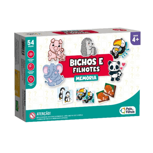 JOGO DA MEMÓRIA BICHOS E FILHOTES -PEDAGOGICO  PAIS E FILHOS