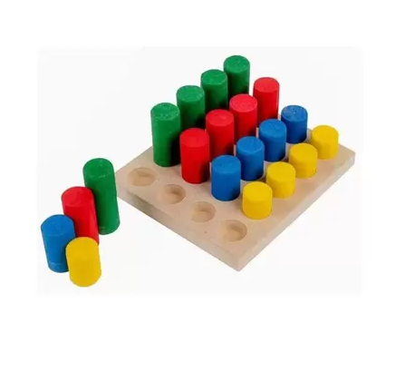 PINOS DE ENCAIXE 20 PEÇAS - BRINQUEDO PEDAGOGICO EM MADEIRA - CARLU TDAH