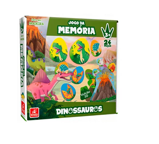 Jogo Da Memória 40 Peças Dinossauros Pais e Filhos