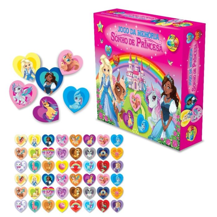JOGO DA MEMORIA SONHO DE PRINCESA - GGB PLAST PEDAGOGICO 48 PEÇAS