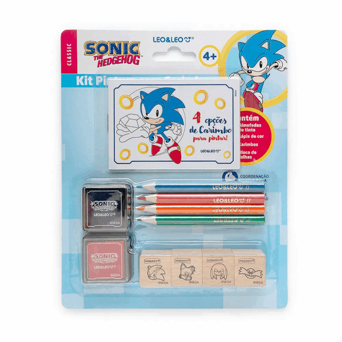 KIT PINTURA COM CARIMBO SONIC  PEDAGÓGICO -  LEO&LEO PEDAGOGICO