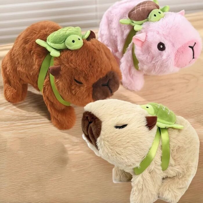 CAPIVARA DE PELÚCIA A PILHA COM MOVIMENTOS, LUZ E SONS 20X25 CM -SORTIDA UNIDADE