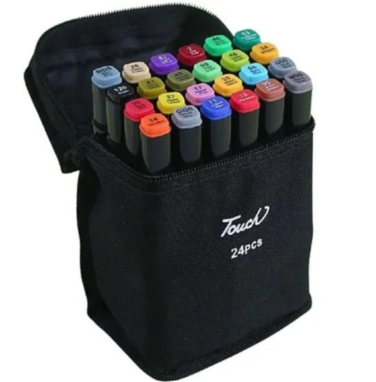KIT DE CANETINHAS TOUCH DUAS PONTAS 24 CORES 48 PONTAS -  PEDAGOGICO