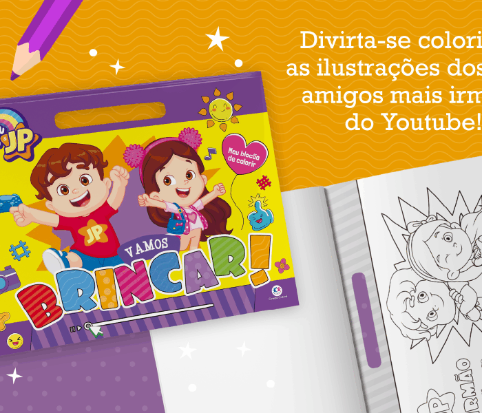 LIVRO BRINQUEDO PEDAGÓGICO MEU BLOCÃO DE COLORIR MARIA CLARA E JP