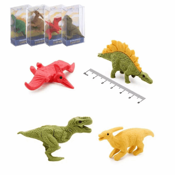 BORRACHA ESCOLAR RAPTORS DINOSSAUROS SORTIDAS COM 1 UNIDADE - PAPELARIA DIVERTIDA BRW