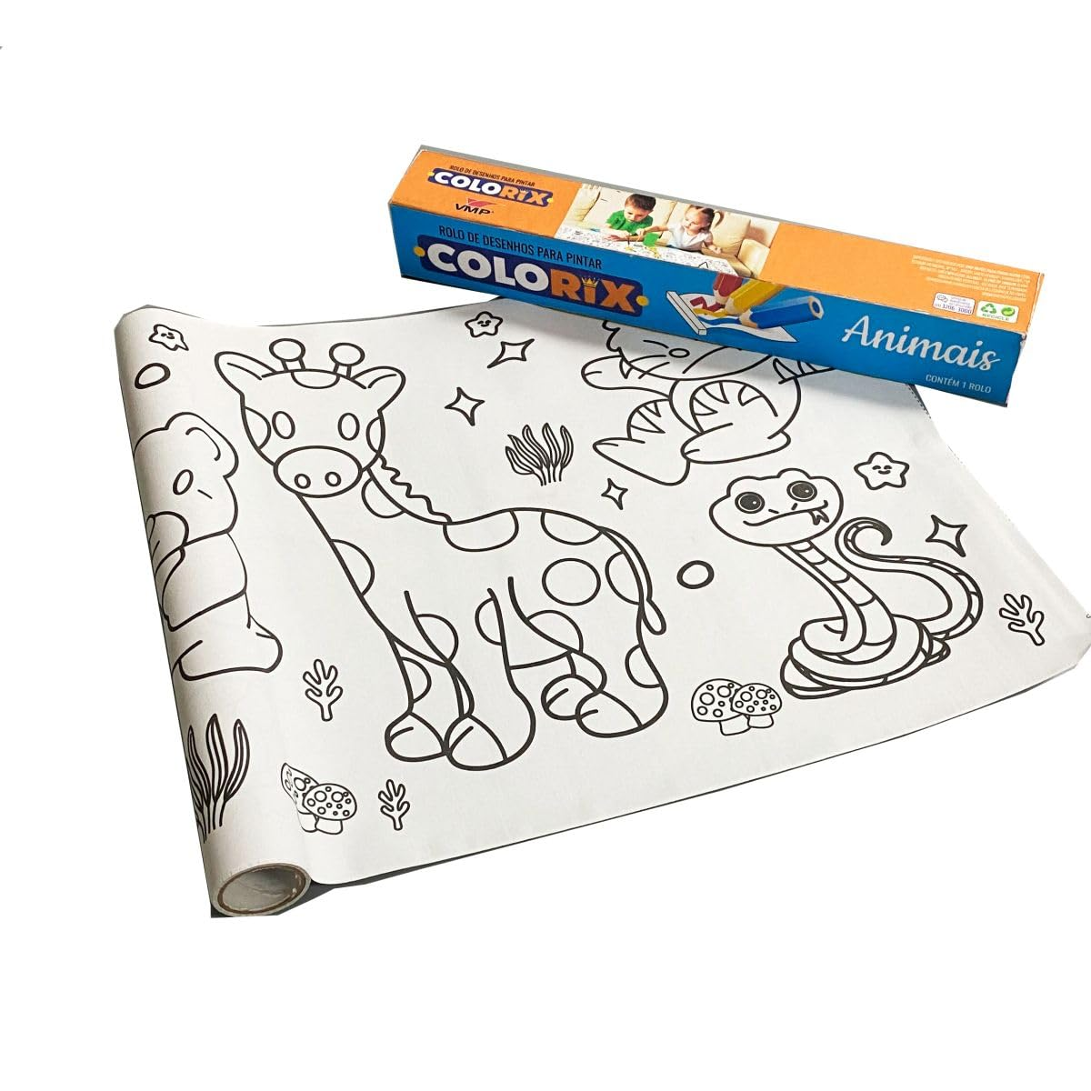 LIVRO BRINQUEDO PEDAGÓGICO ROLO AUTO ADESIVO 30CMX3M ANIMAIS