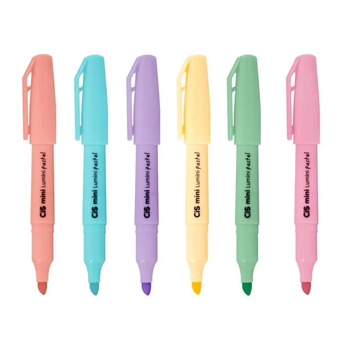 CANETA MARCA TEXTOS MINI LUMINI PASTEL CORES UNIDADE - PAPELARIA DIVERTIDA CIS