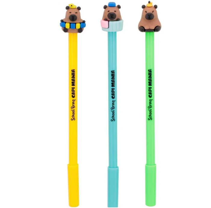 CANETA GEL ESCOLAR  CAPIVARA UNIDADE - PAPELARIA DIVERTIDA