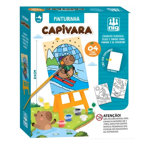 KIT PINTURA CAPIVARA TELAS E TINTAS PEDAGÓGICO -  NIG