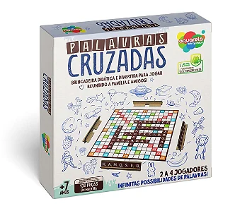 JOGO PALAVRAS CRUZADAS EM MADEIRA - AQUARELA