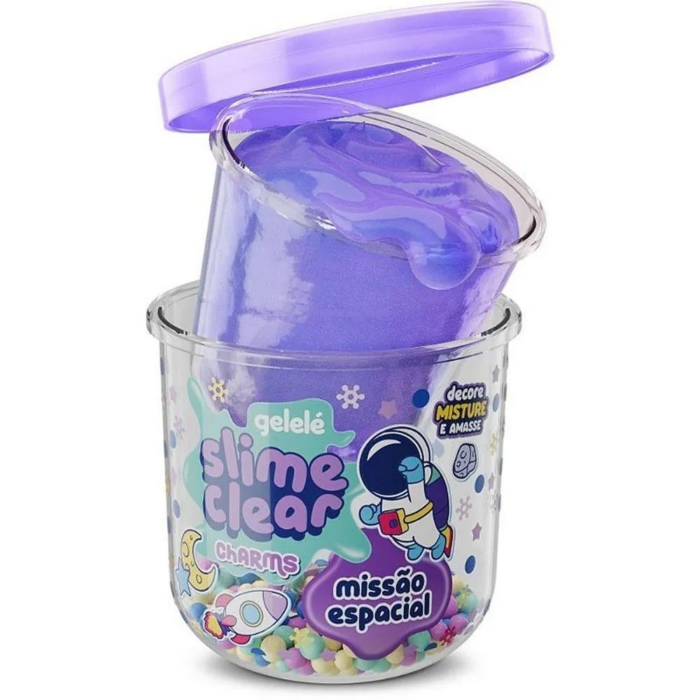 SLIME CLEAR ESPAÇO GELELÉ - DOCE BRINQUEDO COM CHARMS DIVERTIDOS
