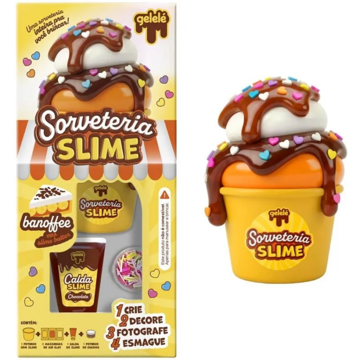 SLIME BANOFFEE GELELÉ SORVETERIA - DOCE BRINQUEDO