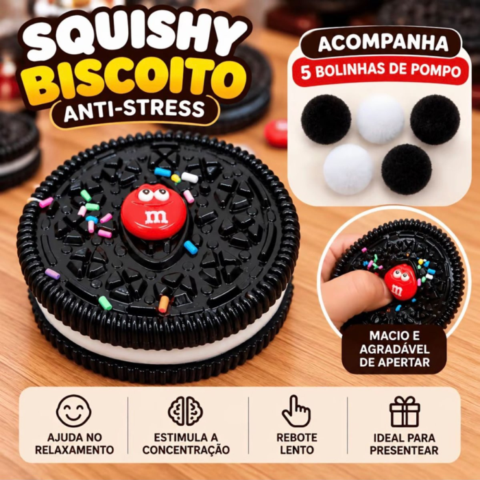SQUISHY OREO E POMPOM - SQUEESH PEDAGOGICO SQUISHY - UNIDADE